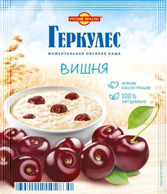 Каша овсяная Русский Продукт Геркулес с вишней, 35г Каша овсяная Русский Продукт Геркулес с вишней, 35г