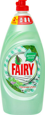 Средство для мытья посуды Fairy Нежные руки чайное дерево и мята, 900мл Средство для мытья посуды Fairy Нежные руки чайное дерево и мята, 900мл