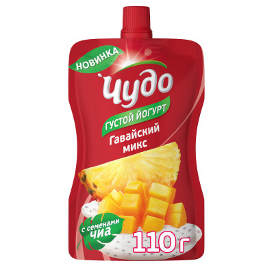 Йогурт фруктовый Чудо Гавайский микс 2.6%, 110г Йогурт фруктовый Чудо Гавайский микс 2.6%, 110г