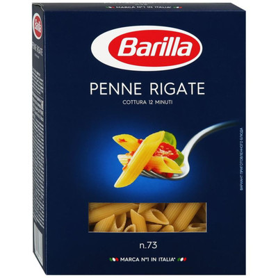 Макароны Barilla Penne Rigate nю73 группа А высший сорт, 450г Макароны Barilla Penne Rigate nю73 группа А высший сорт, 450г